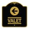 Signmission Designer Series Sign-Valet Left Arrow, Black & Gold Aluminum Sign, 18" x 18", BG-1818-22771 A-DES-BG-1818-22771 - alternate 1